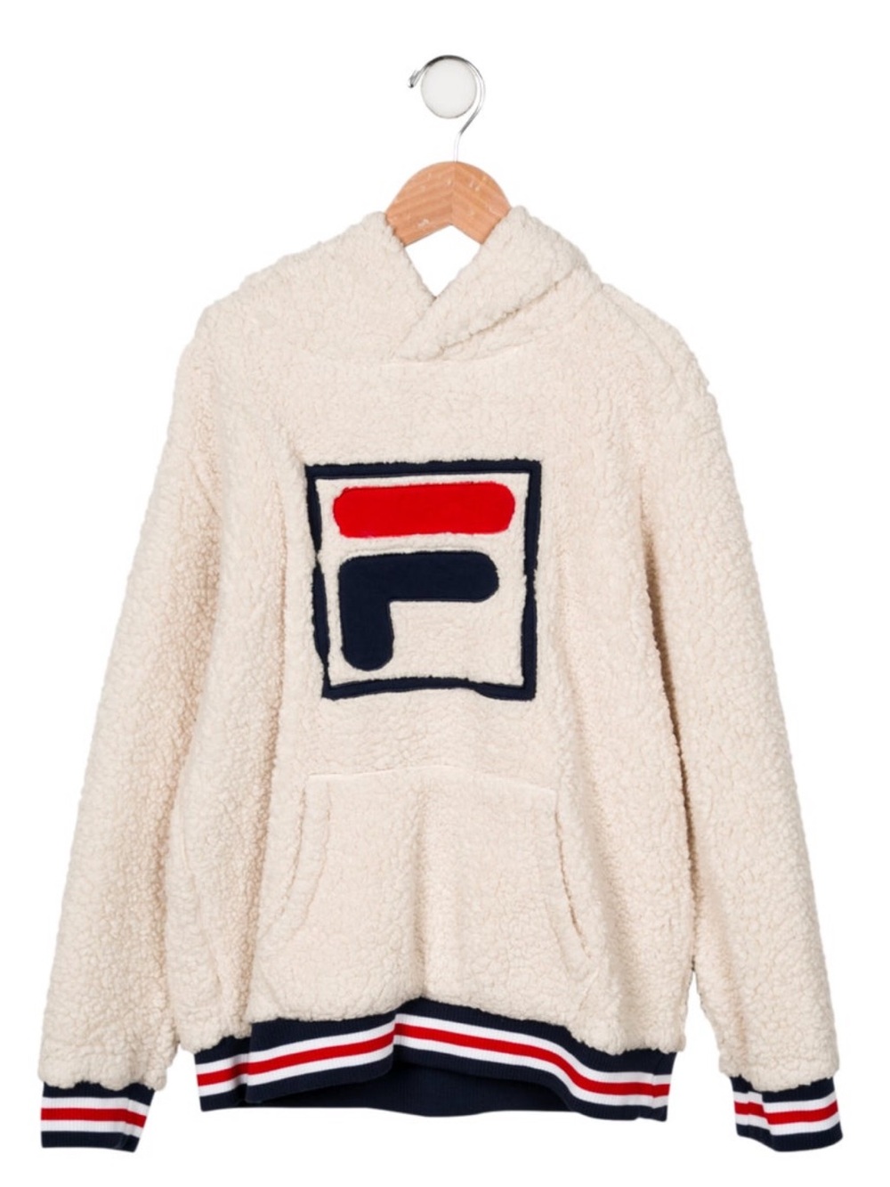 ✨ FILA GIRLS FAUX SHEARLING HOODED PULLOVER - Picture 1 of 2